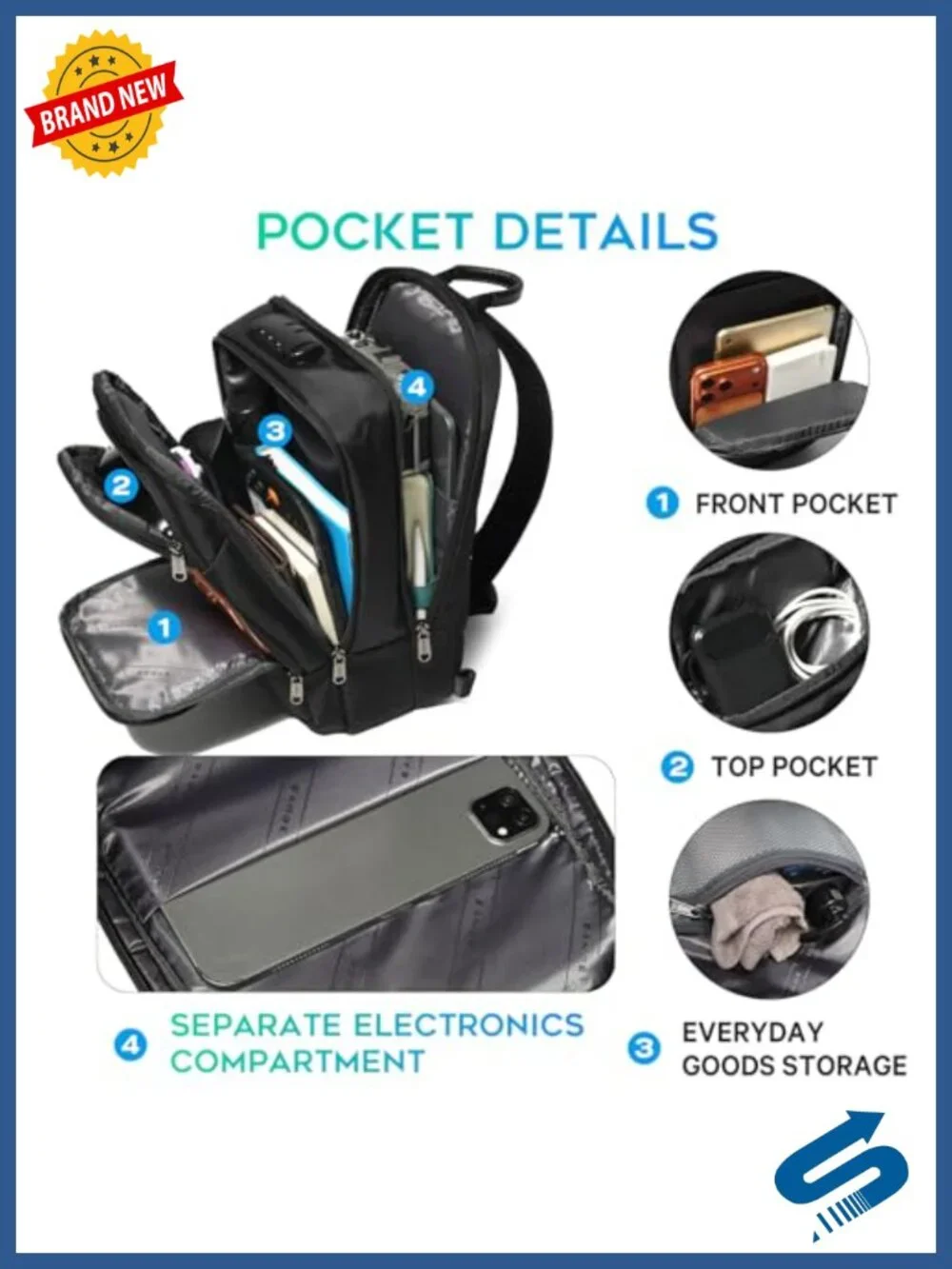 Anti-Theft Sling Bag Crossbody Daypack with Tablet Compartment Water Resistant